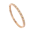 cristal CRYSTALLIZED™ pulseira comum, with liga de zinco, rosa real banhada a ouro, Cristal Golden Shadow, 4.5x5.5cm, Diametro interno:Aprox 45x55mm, comprimento Aprox 6.5 inchaltura, vendido por PC