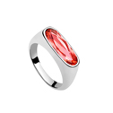 CRYSTALLIZED™ Element Crystal Finger Ring with Zinc Alloy Oval platinum plated Padparadscha 1.8cm US Ring Sold By PC
