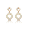 Austrian Crystal Earring Zinc Alloy with Austrian Crystal Donut real gold plated Sold By Pair