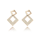 CRYSTALLIZED™ Element Crystal Earring with Zinc Alloy Rhombus real gold plated Crystal AB Sold By Pair
