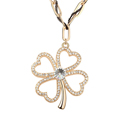 CRYSTALLIZED™, with Tibetan Style, Four Leaf Clover, real gold plated, 3.9x4.7cm, Sold Per Approx 29.9 Inch Strand