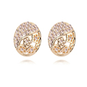 CRYSTALLIZED™ Element Crystal Earring with Zinc Alloy Oval real gold plated Lt Peach Sold By Pair