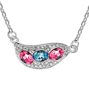 Austrian Crystal Necklace Zinc Alloy with Austrian Crystal with 5cm extender chain Bean platinum plated multi-colored Sold Per Approx 15.5 Inch Strand