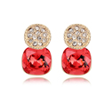 CRYSTALLIZED™ Element Crystal Earring with Zinc Alloy real gold plated Padparadscha 1.1x1.8 Sold By Pair