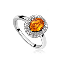 CRYSTALLIZED™ Element Crystal Finger Ring, with Tibetan Style, platinum plated, Topaz, 1.3cm, US Ring Size:1.5, Sold By PC