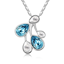 CRYSTALLIZED™ Element Crystal Necklace with Zinc Alloy with 5cm extender chain platinum plated Aquamarine Sold Per Approx 15.5 Inch Strand