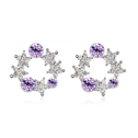 CRYSTALLIZED™ Element Crystal Earring, with Tibetan Style, platinum plated, Violet, 2.4cm, Sold By Pair