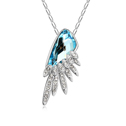 CRYSTALLIZED™ Element Crystal Necklace with Zinc Alloy with 5cm extender chain Wing Shape real gold plated Aquamarine Sold Per Approx 15.75 Inch Strand