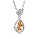 CRYSTALLIZED™ Element Crystal Necklace with Zinc Alloy with 5cm extender chain Teardrop platinum plated bar chain Crystal Golden Shadow Sold Per Approx 15.5 Inch Strand