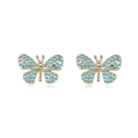 CRYSTALLIZED™ Element Crystal Earring with Zinc Alloy Butterfly real gold plated Aquamarine Sold By Pair