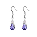 CRYSTALLIZED™ Element Crystal Earring, with Tibetan Style, Teardrop, platinum plated, Tanzanite, 0.8x2.3cm, Sold By Pair