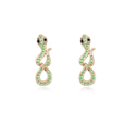 Austrian Crystal Earring Zinc Alloy with Austrian Crystal Snake real gold plated Sold By Pair