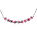 CRYSTALLIZED™ Element Crystal Necklace, with Tibetan Style, platinum plated, Rose, 7.1x1.4cm, Sold Per Approx 17-20 Inch Strand