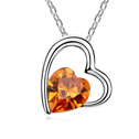 CRYSTALLIZED™ Element Crystal Necklace with Zinc Alloy Heart platinum plated Topaz Sold Per Approx 17-22 Inch Strand
