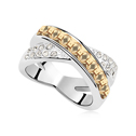 CRYSTALLIZED™ Element Crystal Finger Ring with Zinc Alloy platinum plated Crystal Golden Shadow 1.8cm US Ring Sold By PC