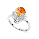 CRYSTALLIZED™ Element Crystal Finger Ring, with Tibetan Style, platinum plated, Topaz, 1.8cm, US Ring Size:7, Sold By PC