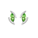 CRYSTALLIZED™ Element Crystal Earring, with Tibetan Style, platinum plated, with rhinestone, Peridot, 1.3x2.5cm, Sold By Pair