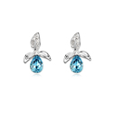 CRYSTALLIZED™ Element Crystal Earring Teardrop platinum plated Indicolite Sold By Pair