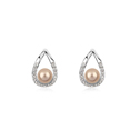 CRYSTALLIZED™ Crystal Pearl Stud Earring with Zinc Alloy Teardrop platinum plated coffee color Sold By Pair