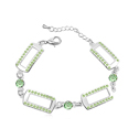 Zinc Alloy with Austrian Crystal with 4cm extender chain platinum plated olive 2.6cm Sold Per Approx 6 Inch Strand