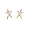 CRYSTALLIZED™ Element Crystal Earring, with Tibetan Style, Star, real gold plated, Crystal AB, 1.4x2.0cm, Sold By Pair