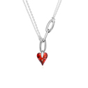 CRYSTALLIZED™ Element Crystal Necklace with Zinc Alloy Heart platinum plated Crystal Red Magma Sold Per Approx 17-20 Inch Strand