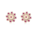 CRYSTALLIZED™ Element Crystal Earring with Zinc Alloy Flower real gold plated Rose Sold By Pair