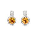 Austrian Crystal Earring Zinc Alloy with Austrian Crystal platinum plated yellow Sold By Pair