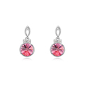 CRYSTALLIZED™ Element Crystal Earring, with Tibetan Style, platinum plated, Rose, 1.3x2.7cm, Sold By Pair