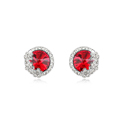 CRYSTALLIZED™ Element Crystal Earring, Flat Round, platinum plated, Rose, 1.2cm, Sold By Pair