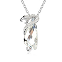 Элемента Сваровски Crystal ожерелье, сваровский, с цинковый сплав, Змея, покрытый платиной, кристальный, 2.0x3.8cm, Продан через Приблизительно 17-20 дюймовый Strand