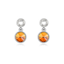 CRYSTALLIZED™ Element Crystal Earring with Zinc Alloy Flat Round platinum plated Topaz Sold By Pair