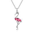 Элемента Сваровски Crystal ожерелье, сваровский, с цинковый сплав, с 5cm наполнитель цепи, журавль, покрытый платиной, розовый, 1.6x4.9cm, Продан через Приблизительно 15.5 дюймовый Strand