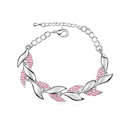 Austrian Crystal with Zinc Alloy with 5cm extender chain Leaf platinum plated fuchsia 16cm Sold Per Approx 6 Inch Strand