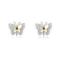 CRYSTALLIZED™ Element Crystal Earring, with Tibetan Style, Butterfly, platinum plated, Lt colorado topaz, 1.4x1.2cm, Sold By Pair