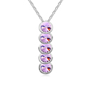Swarovski Kristall Halsketten, mit Zinklegierung, mit Verlängerungskettchen von 5cm, platiniert, Violett Opal, 3.2x0.8cm, verkauft per ca. 15.5 ZollInch Strang