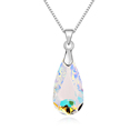 CRYSTALLIZED™ Element Crystal Necklace, with Tibetan Style, with 5cm extender chain, Teardrop, real gold plated, multi-colored, 1.2x3.5cm, Sold Per Approx 15.5 Inch Strand
