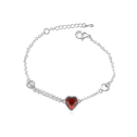 CRYSTALLIZED™, with Tibetan Style, with 4cm extender chain, Heart, platinum plated, 16cm, Sold Per Approx 6 Inch Strand