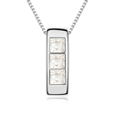 Swarovski Kristall Halsketten, mit Zinklegierung, mit Verlängerungskettchen von 5cm, Rechteck, platiniert, Kristall, 0.8x2.3cm, verkauft per ca. 15.5 ZollInch Strang