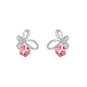 CRYSTALLIZED™ Element Crystal Earring, with Tibetan Style, Butterfly, platinum plated, Lt Peach, 2.1x1.8cm, Sold By Pair