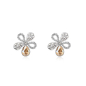 CRYSTALLIZED™ Element Crystal Earring with Zinc Alloy Flower platinum plated Crystal Golden Shadow Sold By Pair