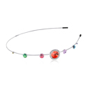 Hair Bands Zinc Alloy with Austrian Crystal platinum plated multi-colored 1.5cm Sold By PC