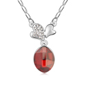 Элемента Сваровски Crystal ожерелье, сваровский, с цинковый сплав, с 5cm наполнитель цепи, Лошадиный глаз, покрытый платиной, со стразами, темно-красный, 2.6x1.2cm, Продан через Приблизительно 15.5 дюймовый Strand