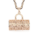 Collar de cadena de aleación de Sweater Zinc, Cristal, con aleación de zinc, con 5cm extender cadena, Cierradura, chapado en oro real, 4.3x5.0cm, Vendido para aproximado 31.5 Inch Sarta