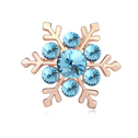 CRYSTALLIZED™ Element Crystal Brooch with Zinc Alloy Snowflake real gold plated Aquamarine Sold By PC