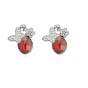 CRYSTALLIZED™ Element Crystal Earring with Zinc Alloy real gold plated bright red Sold By Pair