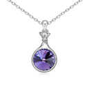 CRYSTALLIZED™ Element Crystal Necklace with Zinc Alloy with 5cm extender chain Money Bag platinum plated Lt Amethyst Sold Per Approx 15.5 Inch Strand