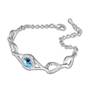 CRYSTALLIZED™ with Zinc Alloy with 4cm extender chain platinum plated Aquamarine 0.9cm Sold Per Approx 6 Inch Strand