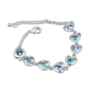 CRYSTALLIZED™ with Zinc Alloy with 4cm extender chain Heart platinum plated Aquamarine 1.1cm Sold Per Approx 6 Inch Strand