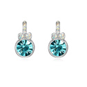 CRYSTALLIZED™ Element Crystal Earring with Zinc Alloy Flat Round platinum plated Aquamarine Sold By Pair